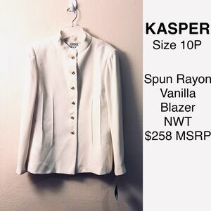 Kasper Vanilla Blazer Jacket Spun Rayon Petite